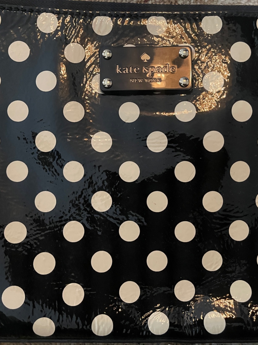 kate spade Black and White Polka Dot Patent Laptop Sleeve